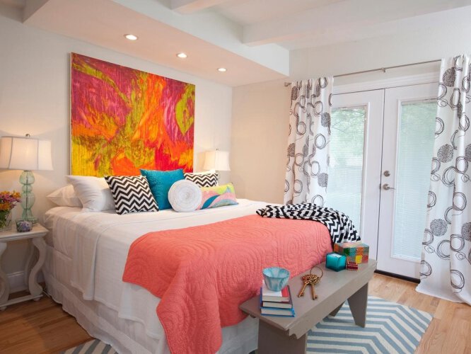 6 راه برای تغییر یک اتاق با رنگ های پاپ